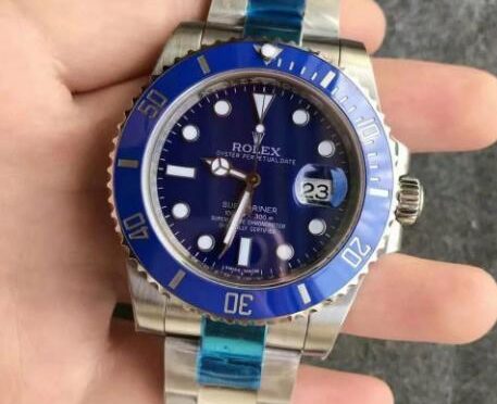 Replica Rolex Submariner Date 116619LB-97209 Kék Tárcsával